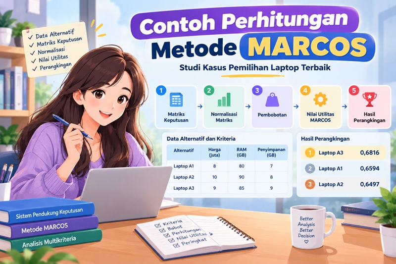 Contoh Perhitungan Metode MARCOS: Studi Kasus Pemilihan Laptop Terbaik