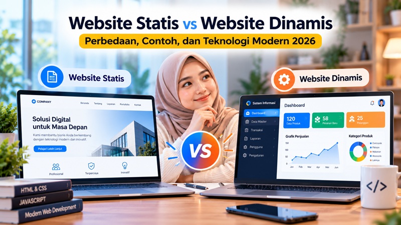 Website Statis vs Website Dinamis: Perbedaan, Contoh, dan Teknologi Modern 2026