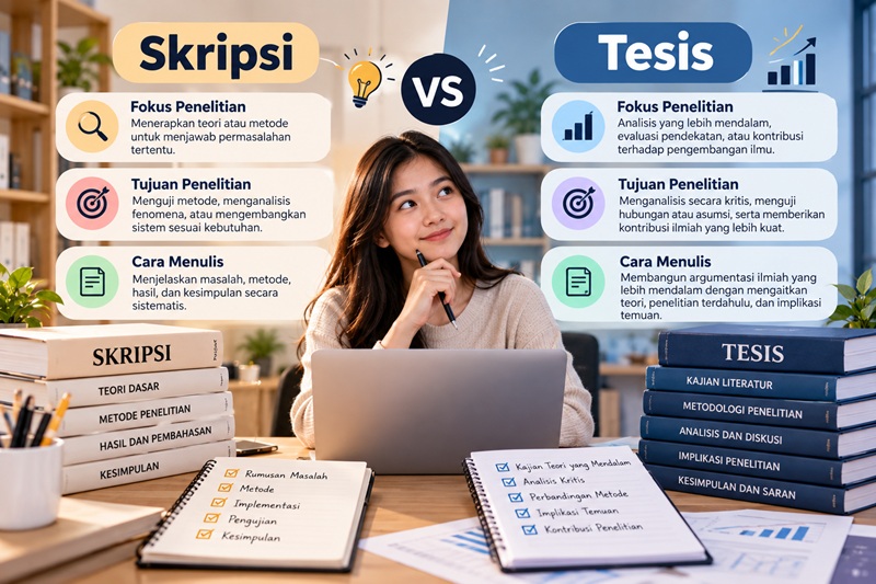 Tesis dan Skripsi Itu Beda? Ini Perbedaan dalam Penelitian dan Penulisannya